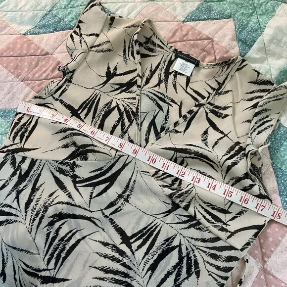 Y2K Fairweather Flutter Sleeve Blouse Womens L Sheer Chiffon Palm Floral Made US - Picture 6 of 7